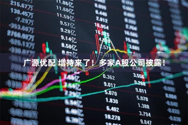 广源优配 增持来了！多家A股公司披露！