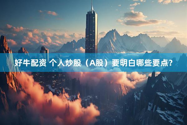 好牛配资 个人炒股（A股）要明白哪些要点？
