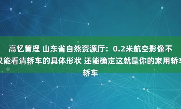 高忆管理 山东省自然资源厅：0.2米航空影像不仅能看清轿车的具体形状 还能确定这就是你的家用轿车